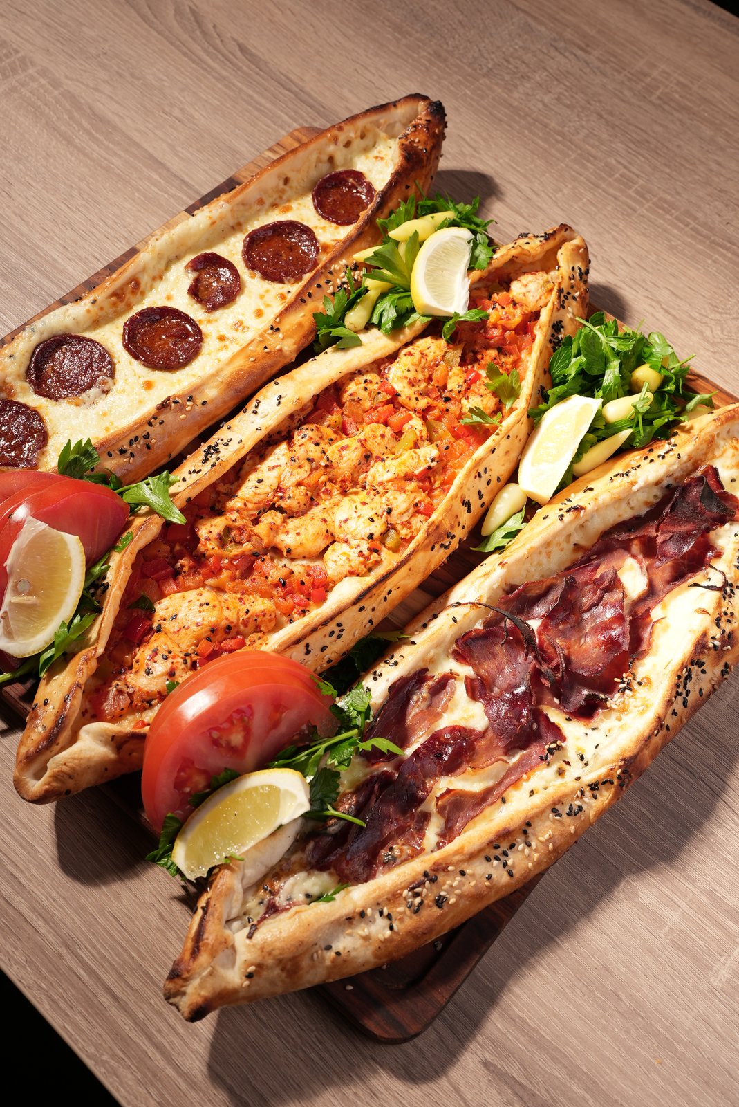 Turkish pide platter photography